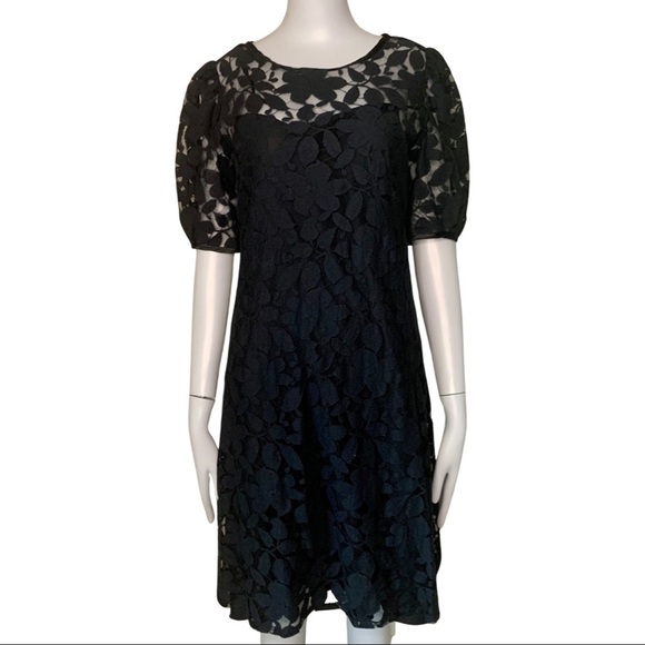 KATHRYN CONOVER Vintage Black Lace Embroidered Shift Dress Size 8 - Picture 13 of 14